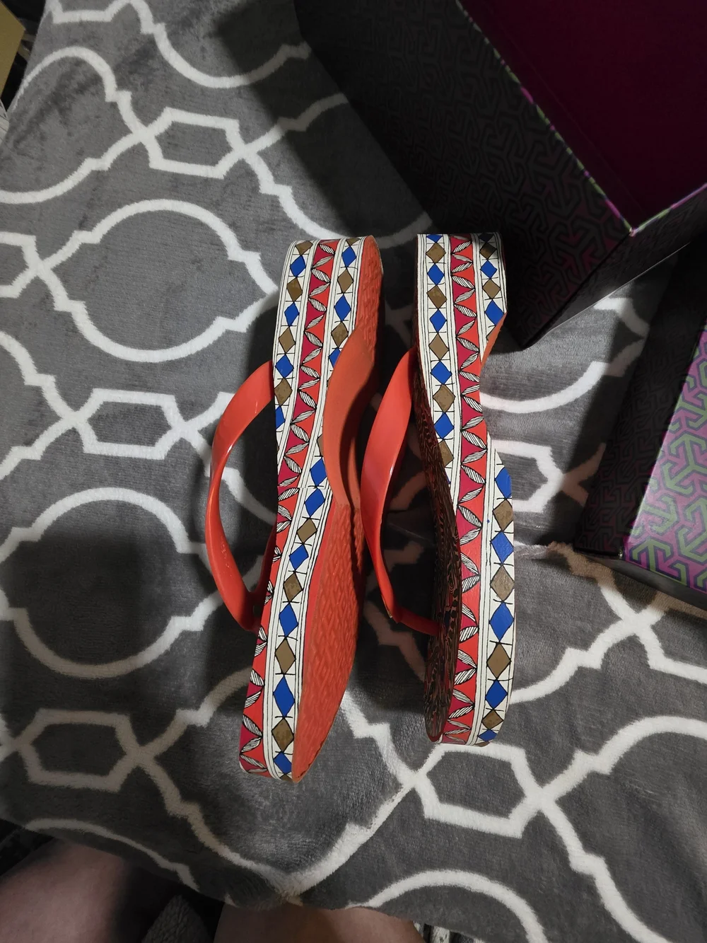 Tory Burch Spicy Orange Wedge Size 7